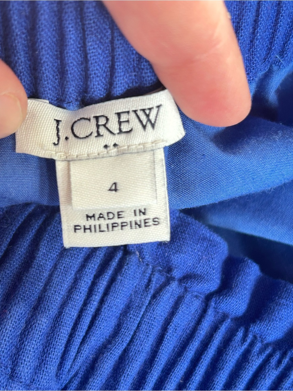 J. Crew Women’s 4 Scalloped‎ Linen-Cotton Skirt Royal Blue - Picture 3 of 6